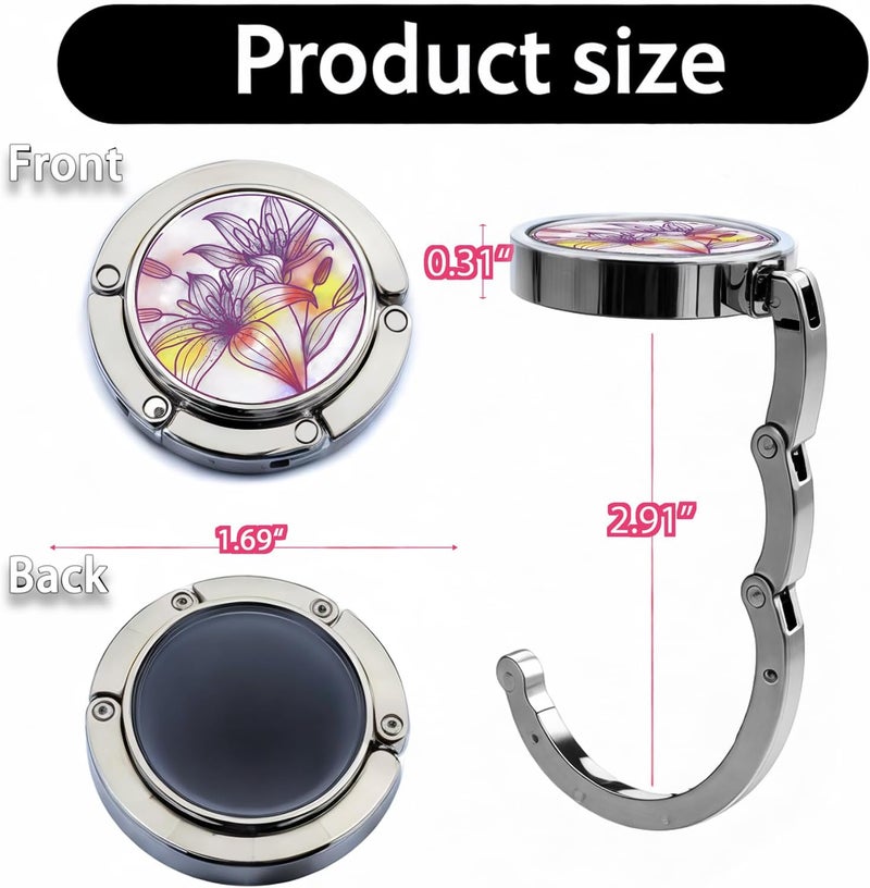 BEAVOING Purse Hanger, Foldable Purse Hook Set of 3 Mixed Pattern Purse Table Hanger Womens Bag Purse Holder for Desk Tables 3-2 - Image 5